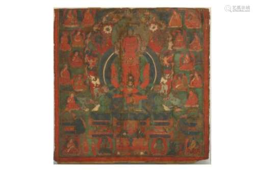 A TIBETAN THANGKA OF AMITAUYS.