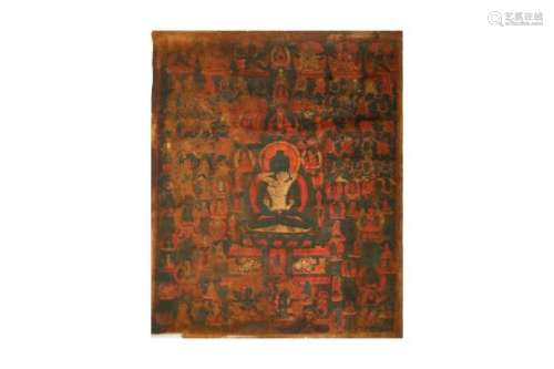 A TIBETAN SAMANTABHADRA NYINGMA SCHOOL THANGKA.