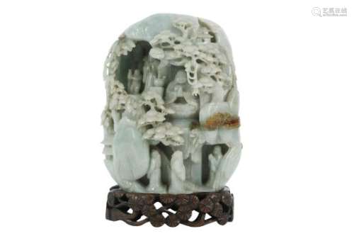 A CHINESE JADE BOULDER CARVING.