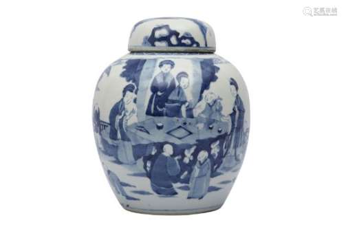 A LARGE CHINESE BLUE AND WHITE 'BIRTHDAY' JAR.