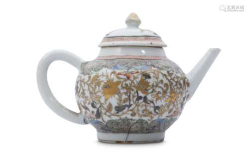 A CHINESE FAMILLE ROSE TEAPOT AND COVER.