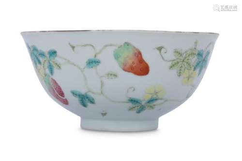 A CHINESE FAMILLE ROSE 'BITTER MELON' BOWL.