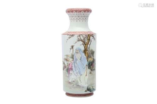 A CHINESE FAMILLE ROSE 'SAGE' VASE.