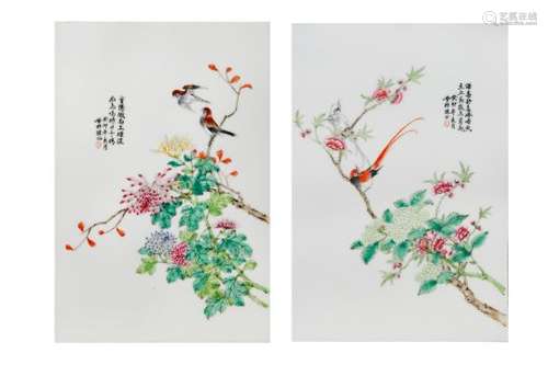 A PAIR OF CHINESE PORCELAIN PANELS.