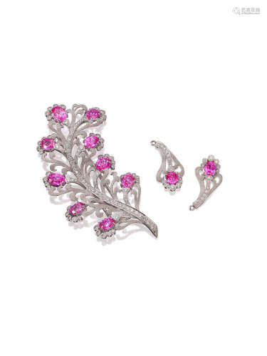 A PINK SAPPHIRE AND DIAMOND SUITE (2)