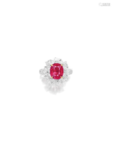 A RUBY AND DIAMOND RING