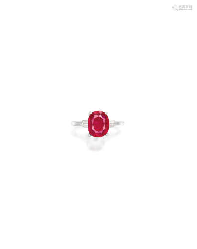 A FINE RUBY AND DIAMOND RING, TIFFANY & CO.