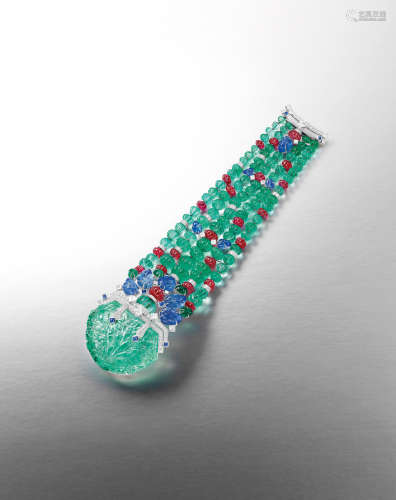 AN IMPORTANT 'TUTTI FRUTTI' BRACELET, CARTIER