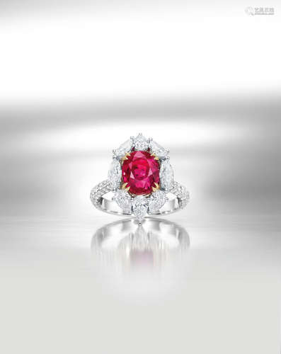 A FINE RUBY AND DIAMOND RING