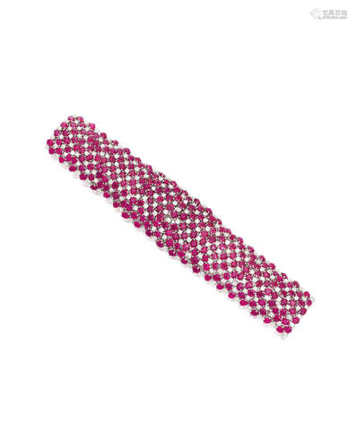 A RUBY AND DIAMOND BRACELET