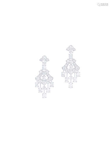 A PAIR OF DIAMOND EAR PENDANTS, GRAFF