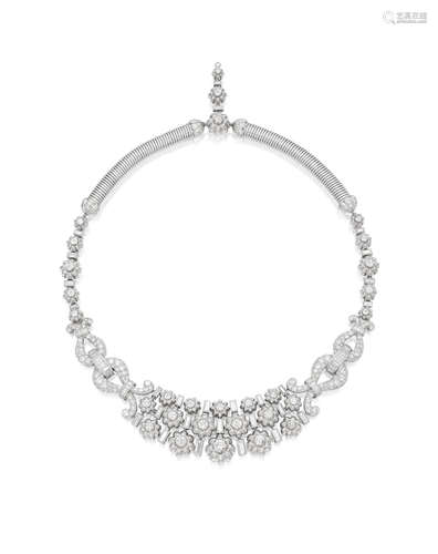 A PLATINUM AND DIAMOND NECKLACE, MAUBOUSSIN, 1949