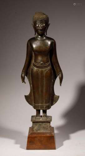 Bouddha debout en bronze Laos, XVIIIème siècle H: …