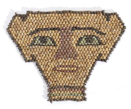 EGYPTIAN MASK IN FAIENCE BEADS Late Period, ca. 6…