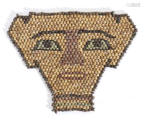 EGYPTIAN MASK IN FAIENCE BEADS Late Period, ca. 6…