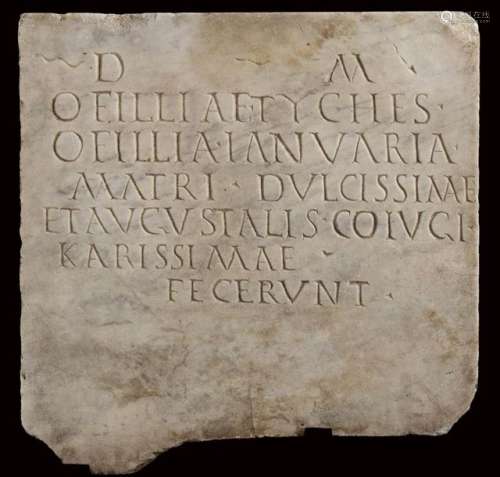ROMAN MARBLE GRAVESTONE OF OFILLIA TYCHE 2nd 3rd …