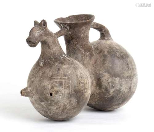 PARTHIAN BURNISHED HORSE SHAPED JUG North Iran, 3…