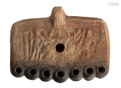 ROMAN MULTINOZZLED OIL LAMP 2nd 3rd century AD h…