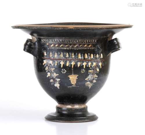 APULIAN BELL KRATER IN GNATHIA STYLE Laurel Spray…