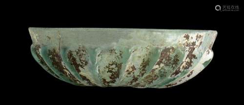 ROMAN GLASS RIBBED BOWL 1st 3rd century AD heigh…