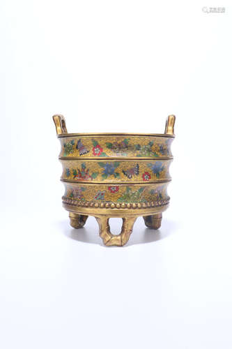 chinese cloisonne incense burner,qing dynasty