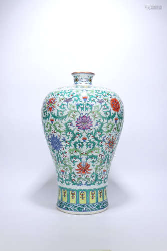 chinese doucai porcelain meiping,qing dynasty