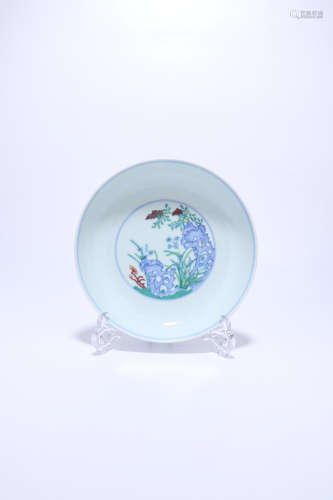 chinese doucai porcelain dish,qing dynasty