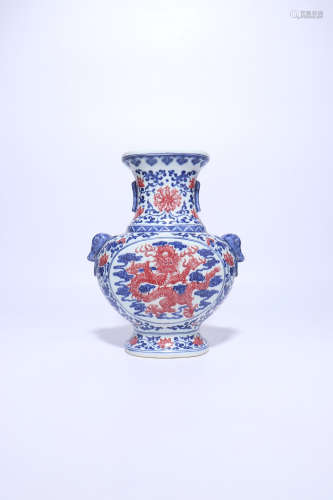 chinese blue and white porcelain vase,qing dynasty