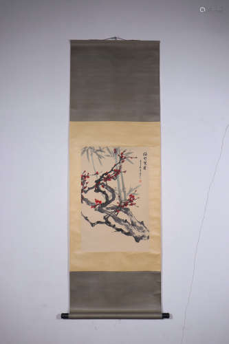 chinese painting of bamboo and plum blossom