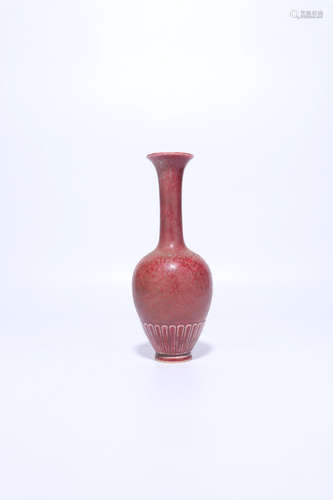 chinese peachbloom glazed porcelain vase,qing dynasty