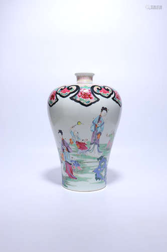 chinese wucai porcelain meiping,qing dynasty