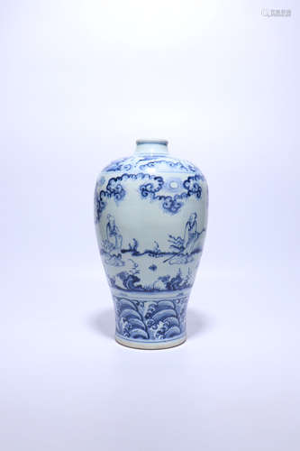 chinese blue and white porcelain meiping,ming dynasty