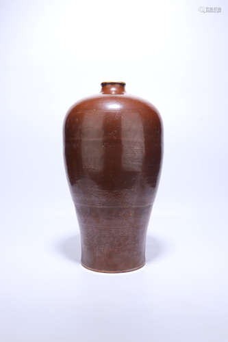 chinese cafe-au-lait glazed porcelain vase,ming dynasty