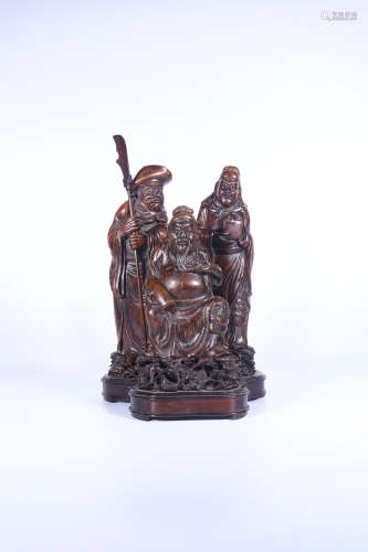 chinese agalwood carving of guan gong,qing dynasty