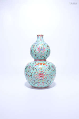 chinese famille rose porcelain gourd vase,qing dynasty