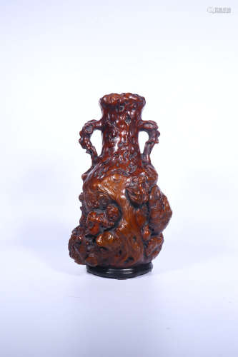 chinese shuliu(wood) vase,qing dynasty