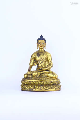 chinese gilt bronze medicine buddha,ming dynasty