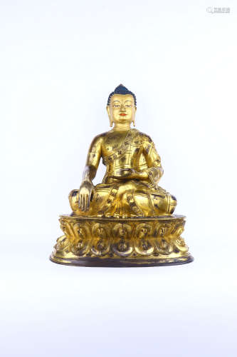chinese gilt bronze buddha stateu,ming dynasty