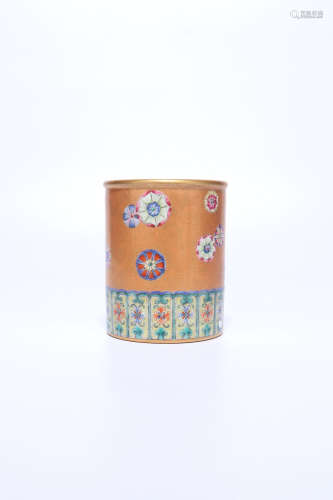 chinese porcelain ball pattern brush pot,qing dynasty