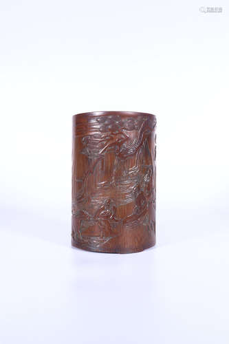 chinese bamboo brush pot,qing dynasty