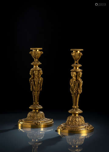 Seltenes Paar von Louis-XVI Kerzenleuchter