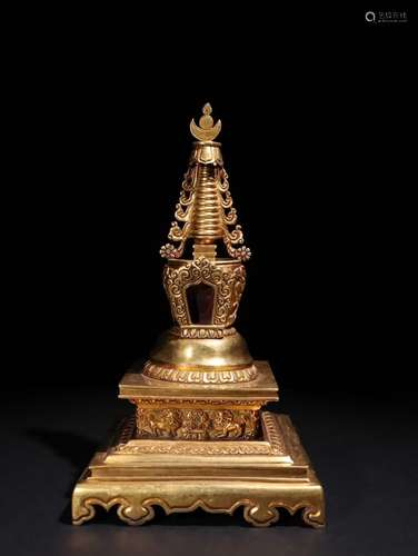 A Chinese Gilt Bronze Buddhist Alter