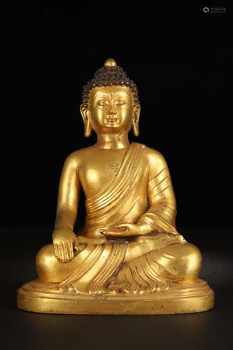 A Chinese Gilt Bronze Gautama Buddha