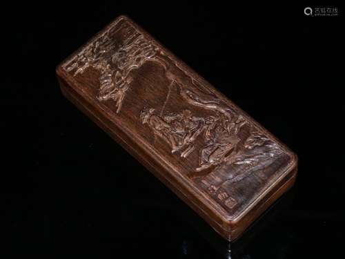 A Chinese Agarwood Story-Carving Box