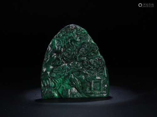 A Chinese Jadeite Flower And Bird Pattern Mountain Ornament