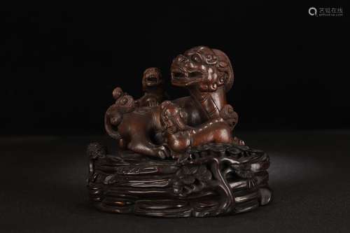 A Chinese Agarwood Dragon Carved Ornament