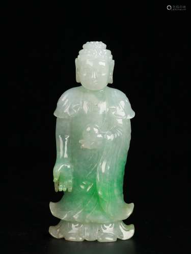 A Chinese Jadeite Gautama Buddha Statue