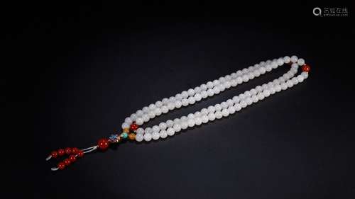 A Chinese Hetian Jade Rosary