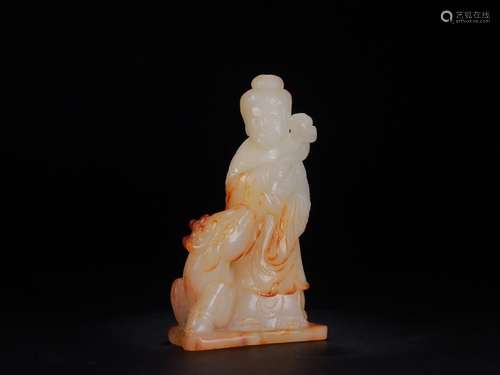 A Chinese Hetian Jade Story-Carved Ornament