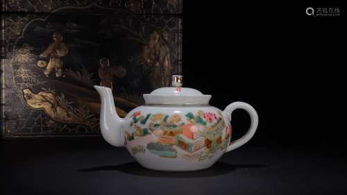 A Chinese Porcelain Famille Rose Teapot